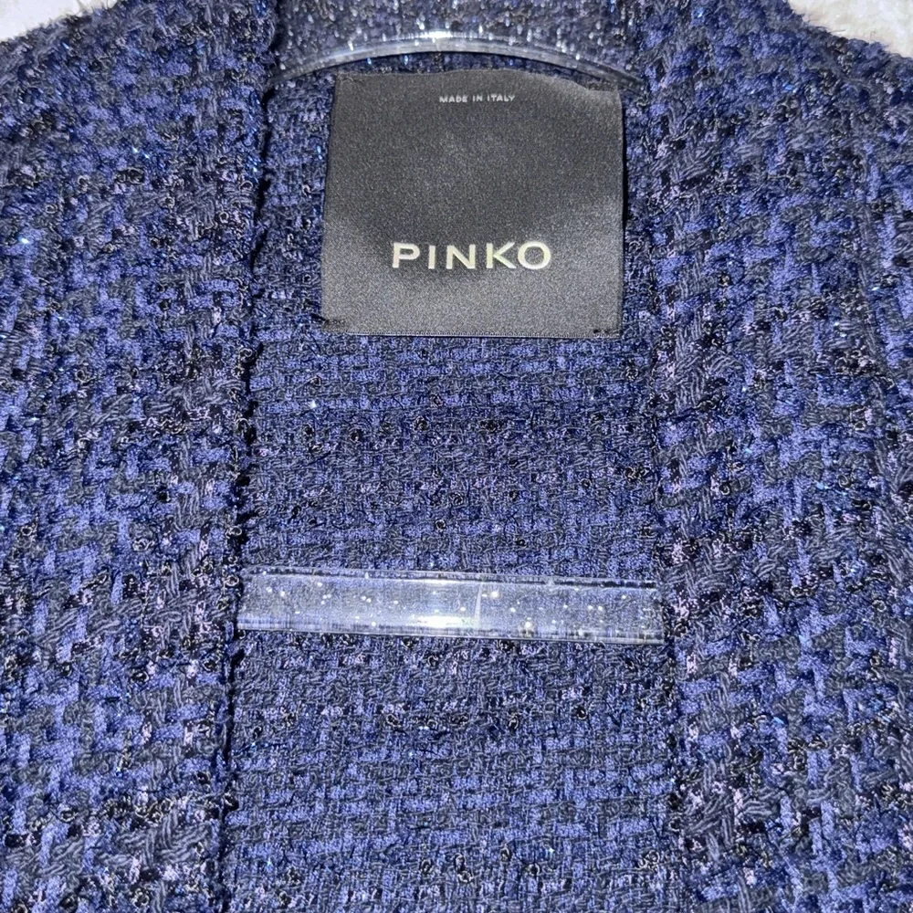 NWT Pinko Valerie stretch-knit cardigan navy blue/black with gold buttons size M - Picture 7 of 12